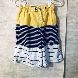 Nautica swim trunks boys large 14-16 yellow striped